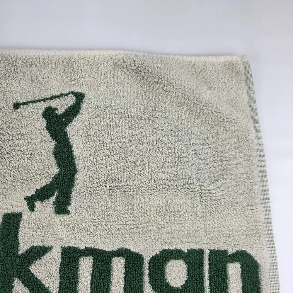 Buckman Laboratories Golfing towel 16x19 Cotton Hook hang on Bag Green